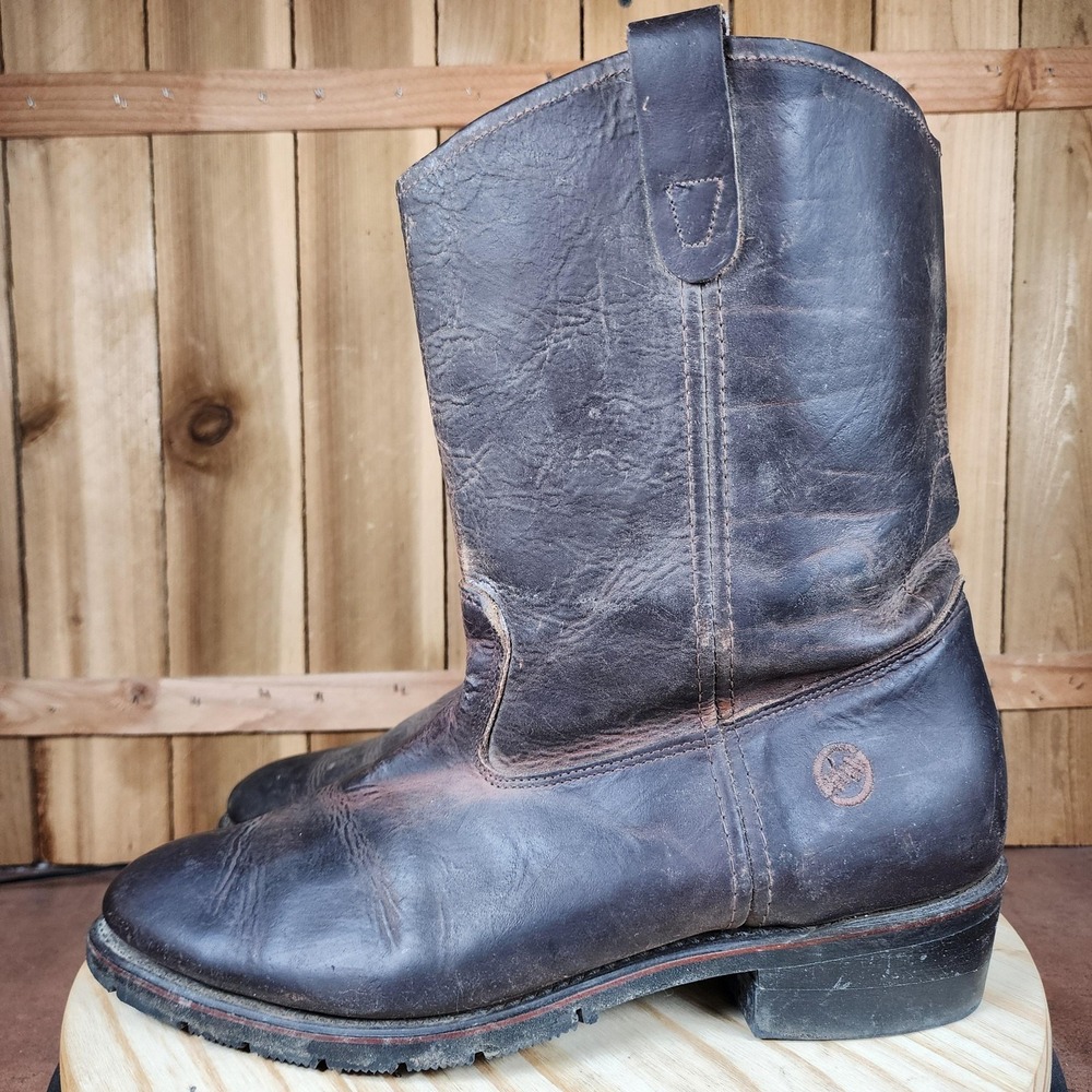 Double-H Ranch Wellington 2522 Boots Mens‎ 13 4E Oiled Leather Western Work USA